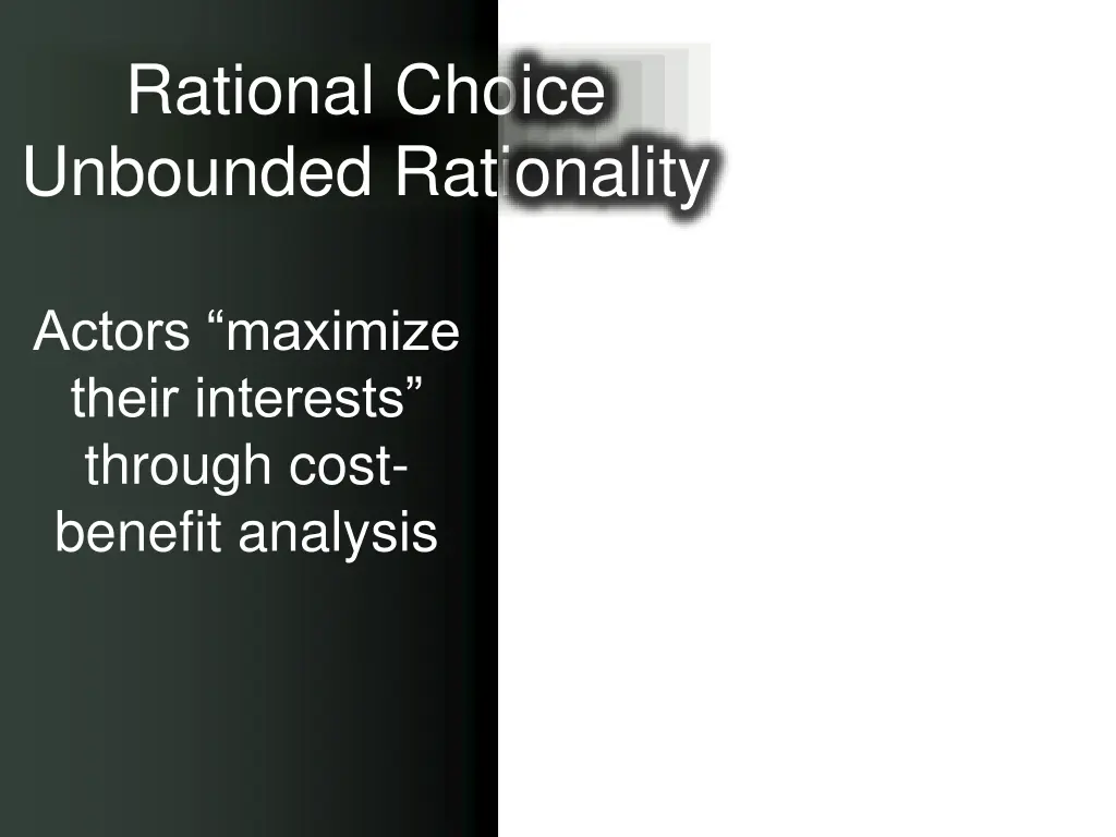 rational choice unbounded rationality