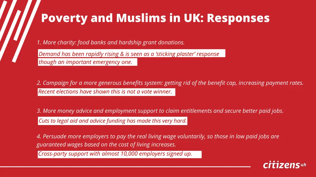 poverty and muslims in uk responses