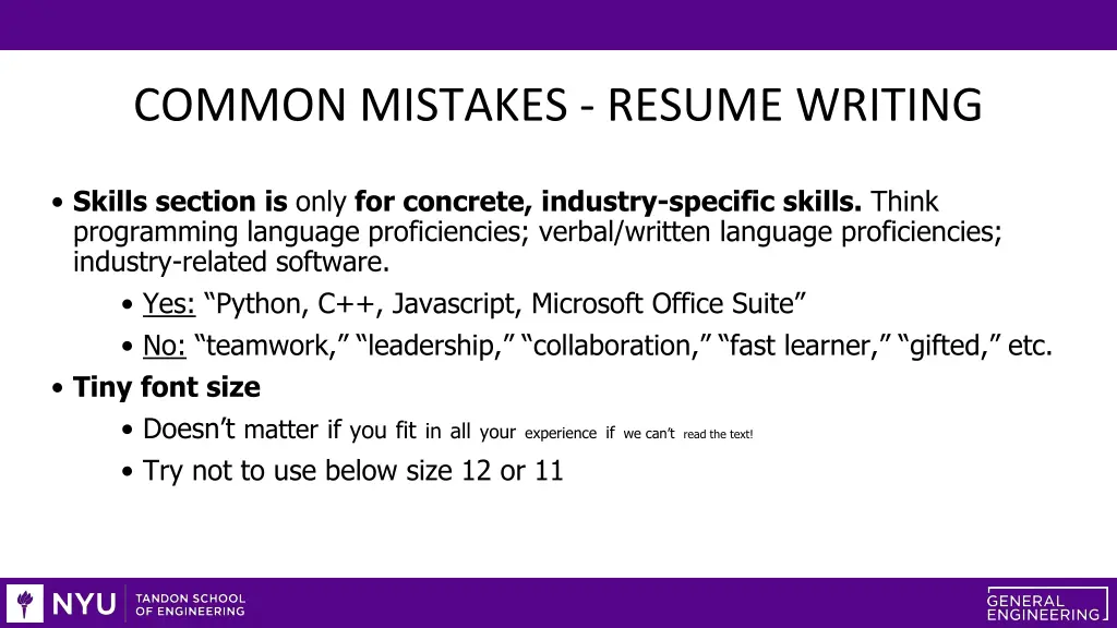 common mistakes resume writing