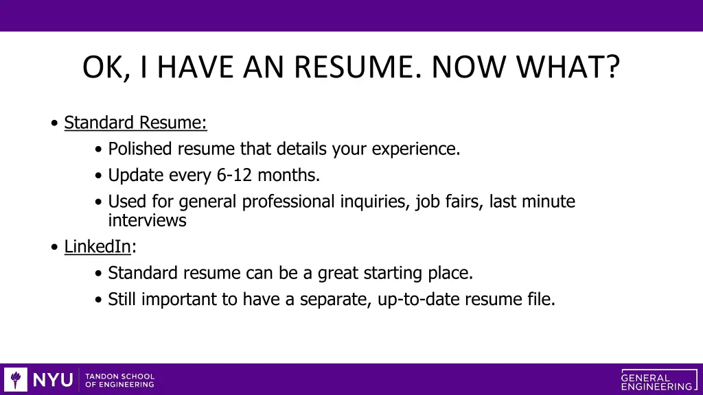 ok i have an resume now what