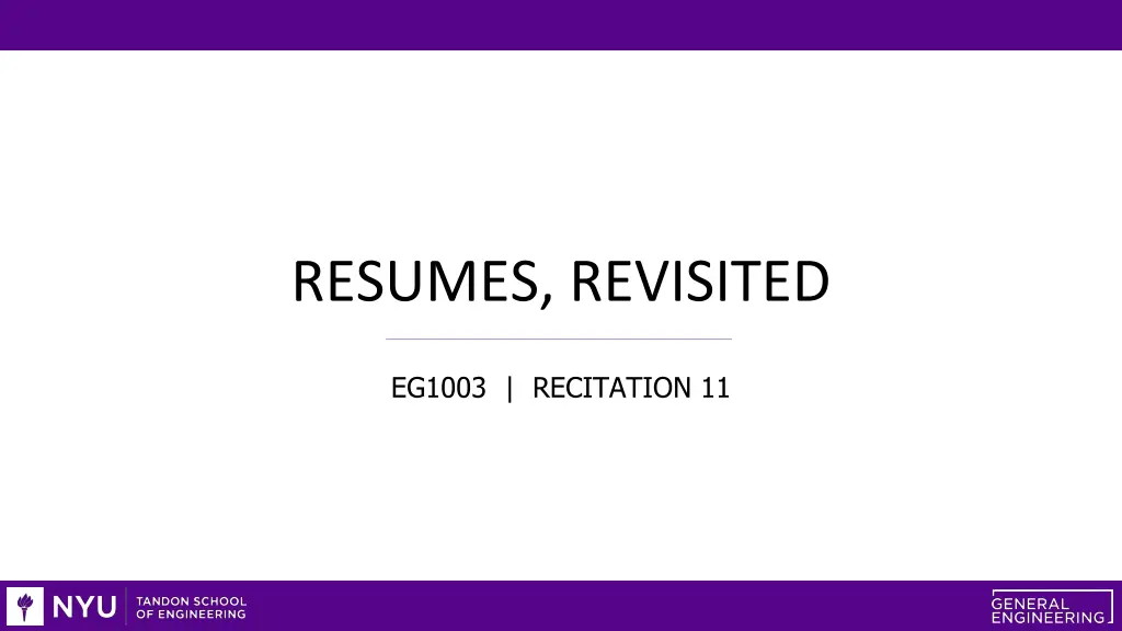 resumes revisited