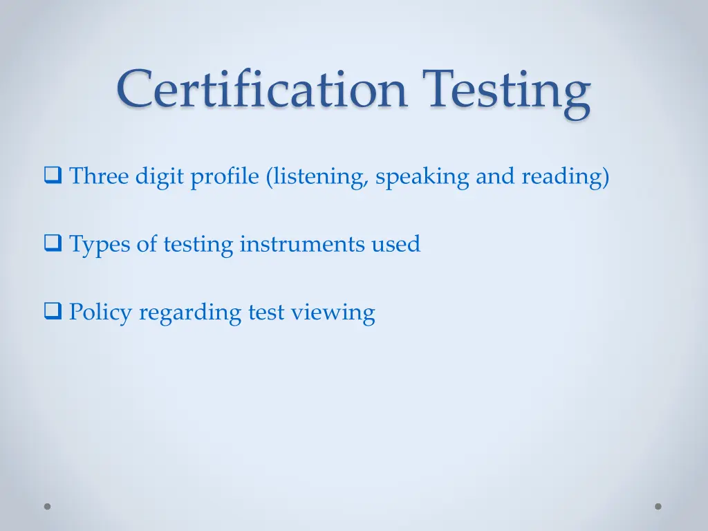 certification testing