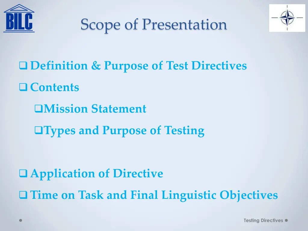 scope of presentation