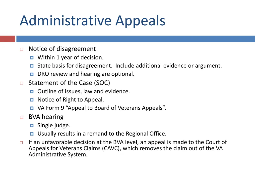administrative appeals