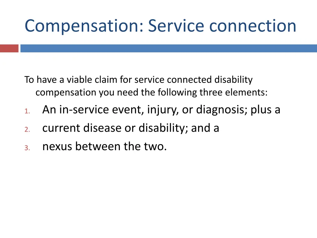 compensation service connection