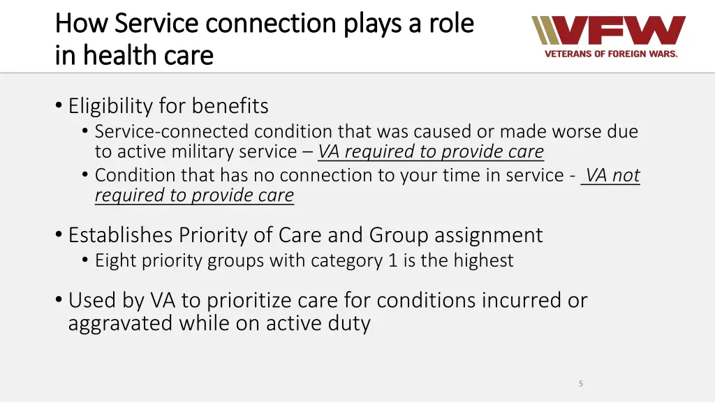 how service connection plays a role how service