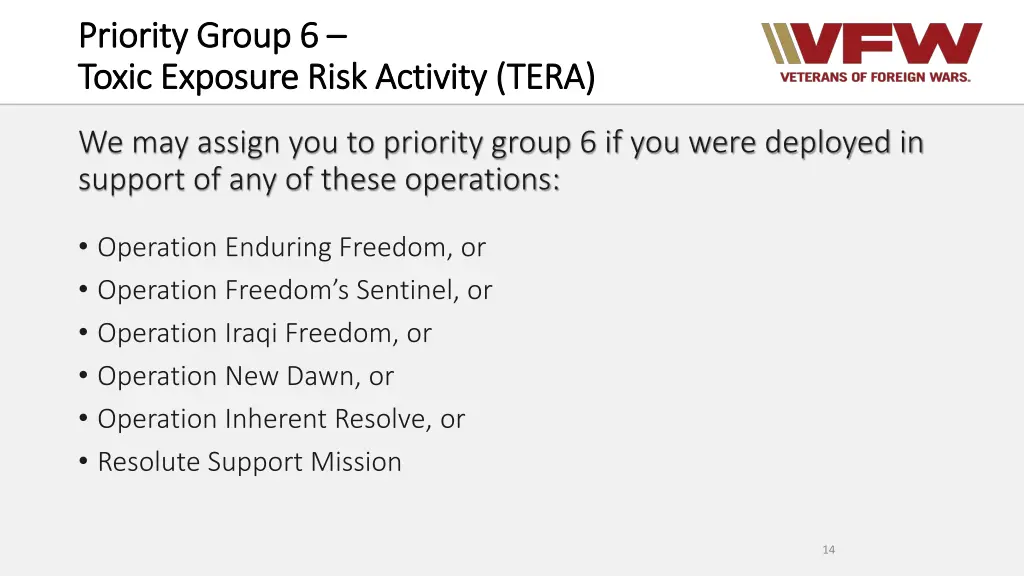 priority group 6 priority group 6 toxic exposure 1