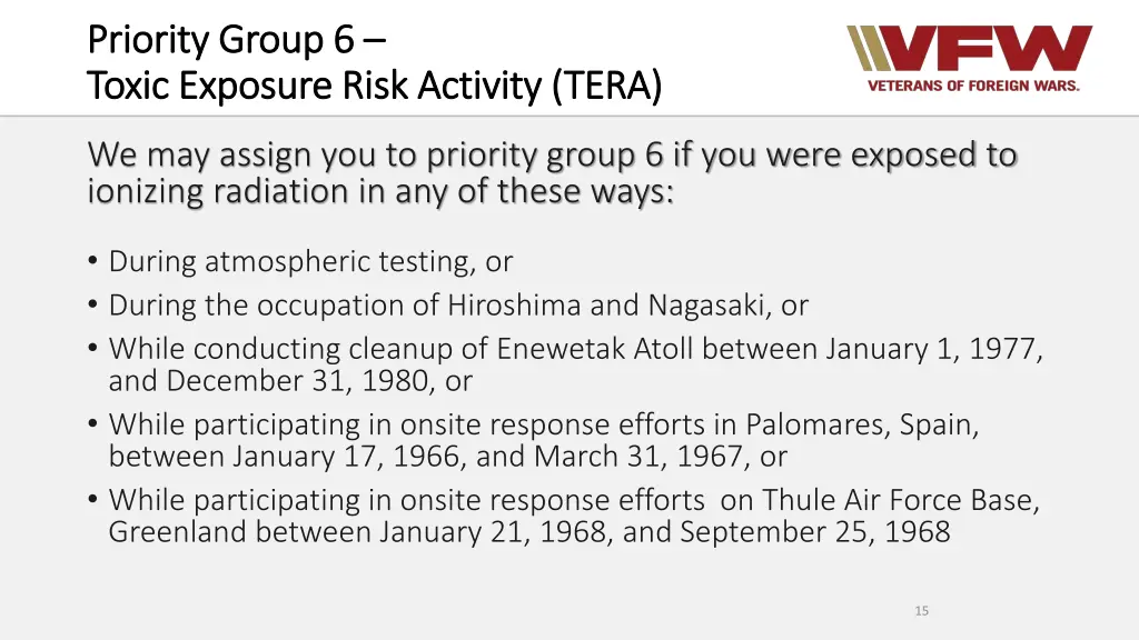 priority group 6 priority group 6 toxic exposure 2