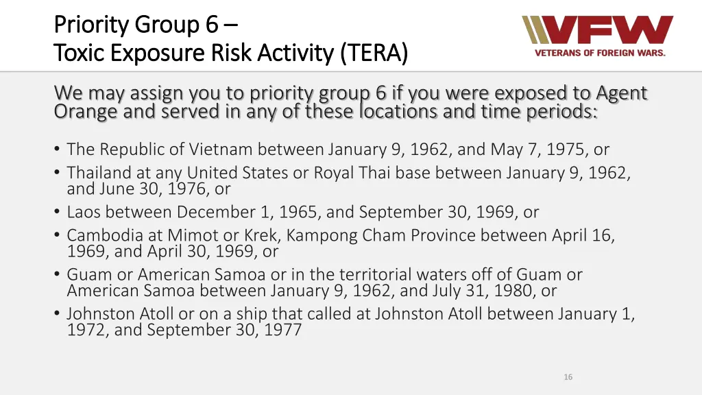 priority group 6 priority group 6 toxic exposure 3
