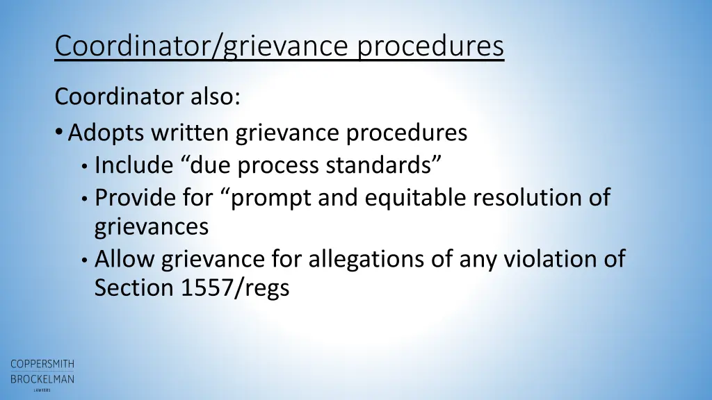 coordinator grievance procedures 1