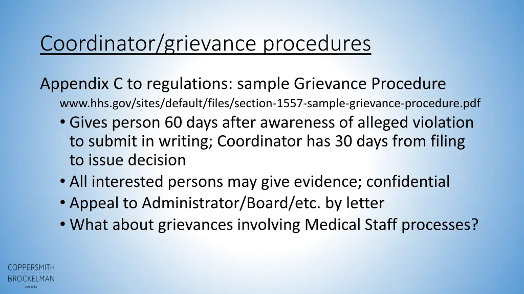 coordinator grievance procedures 2