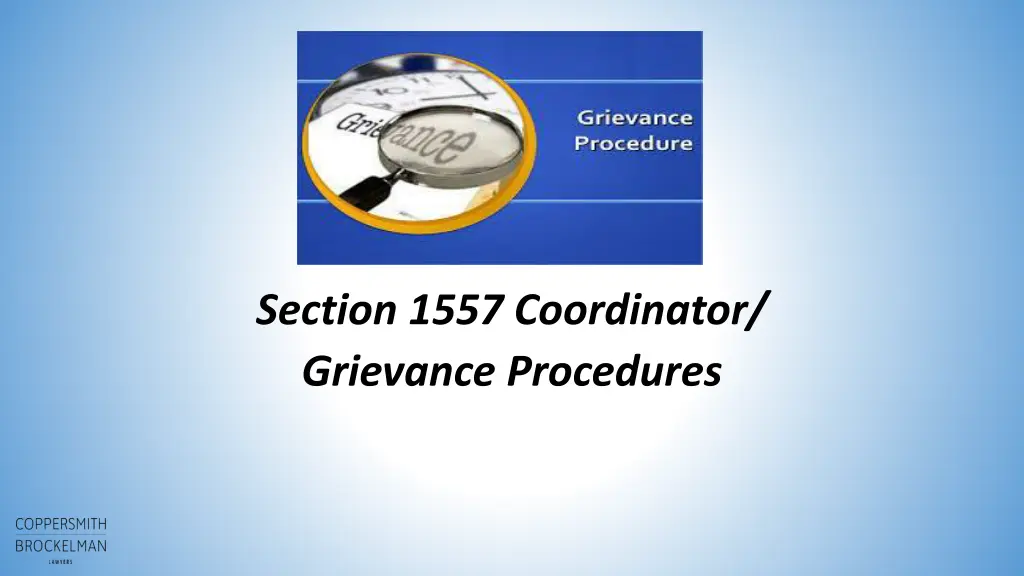 section 1557 coordinator grievance procedures