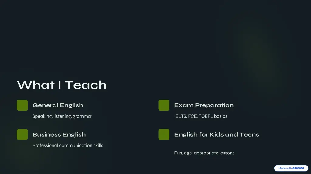 what i teach