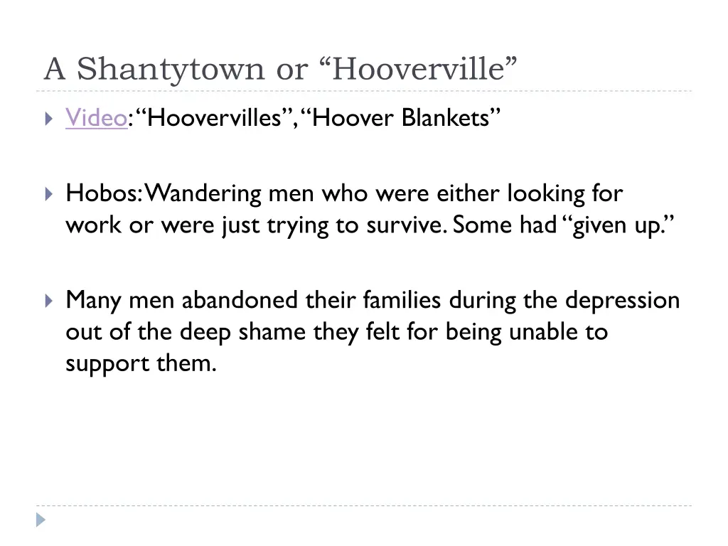 a shantytown or hooverville