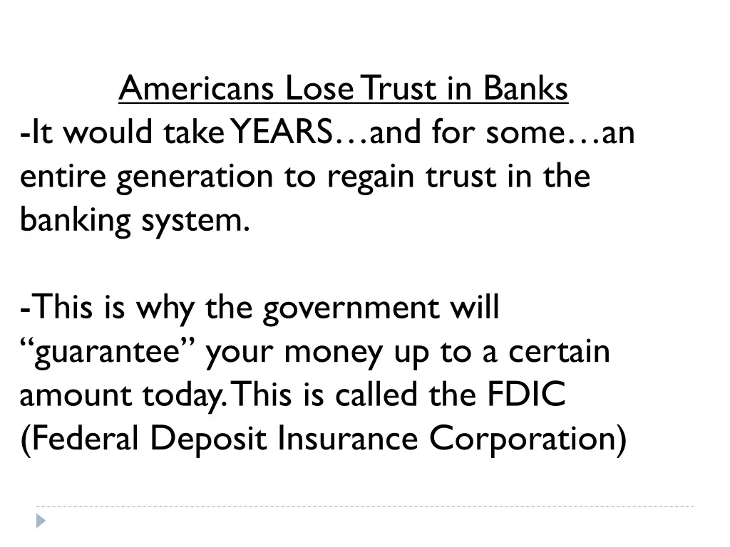 americans lose trust in banks it would take years