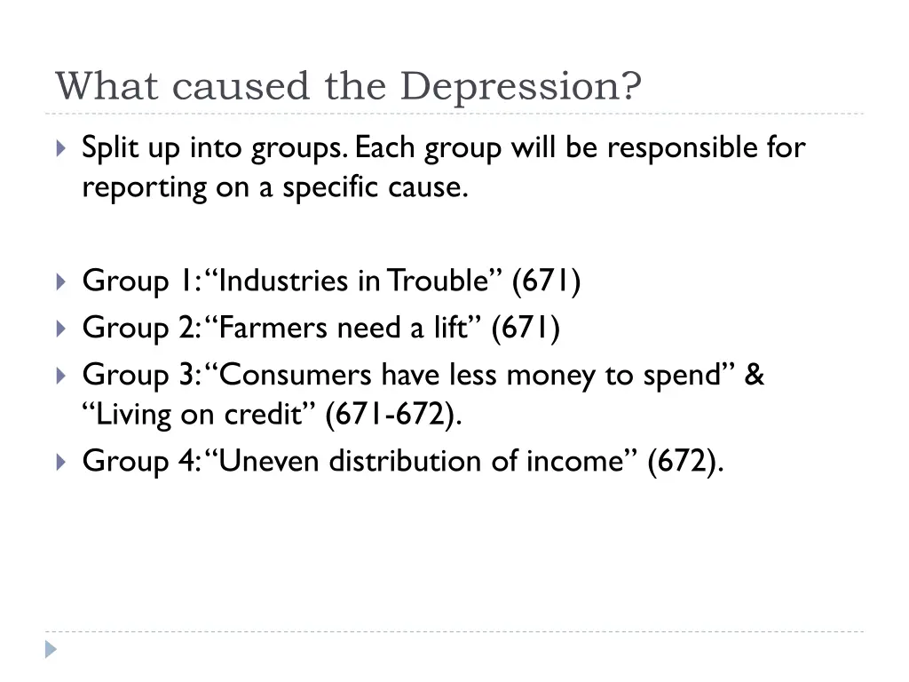 what caused the depression