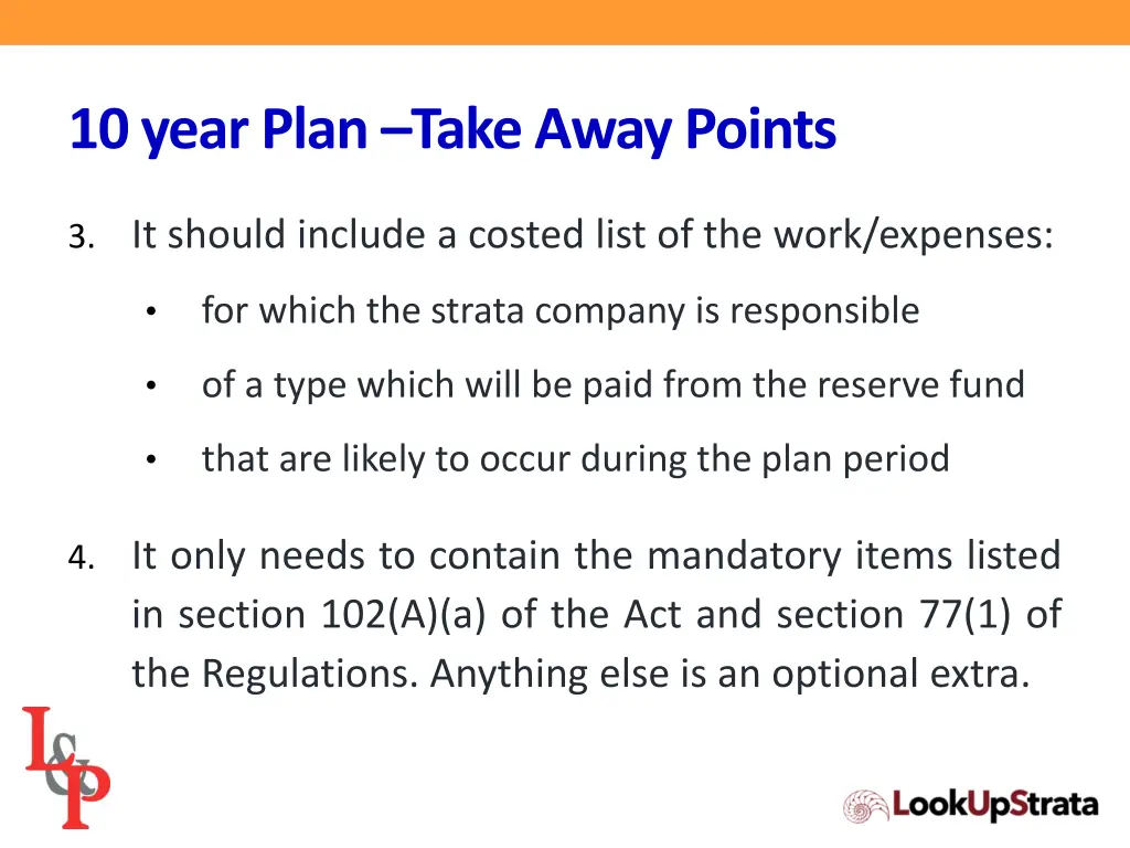 10 year plan take away points 1