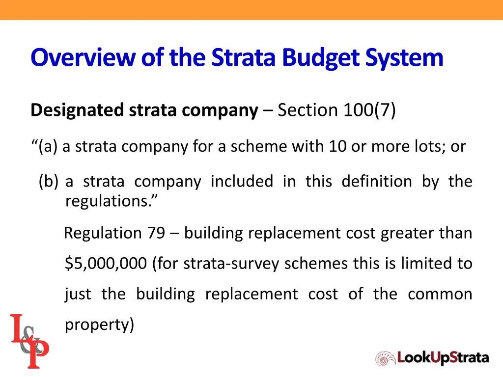 overview of the strata budget system 1