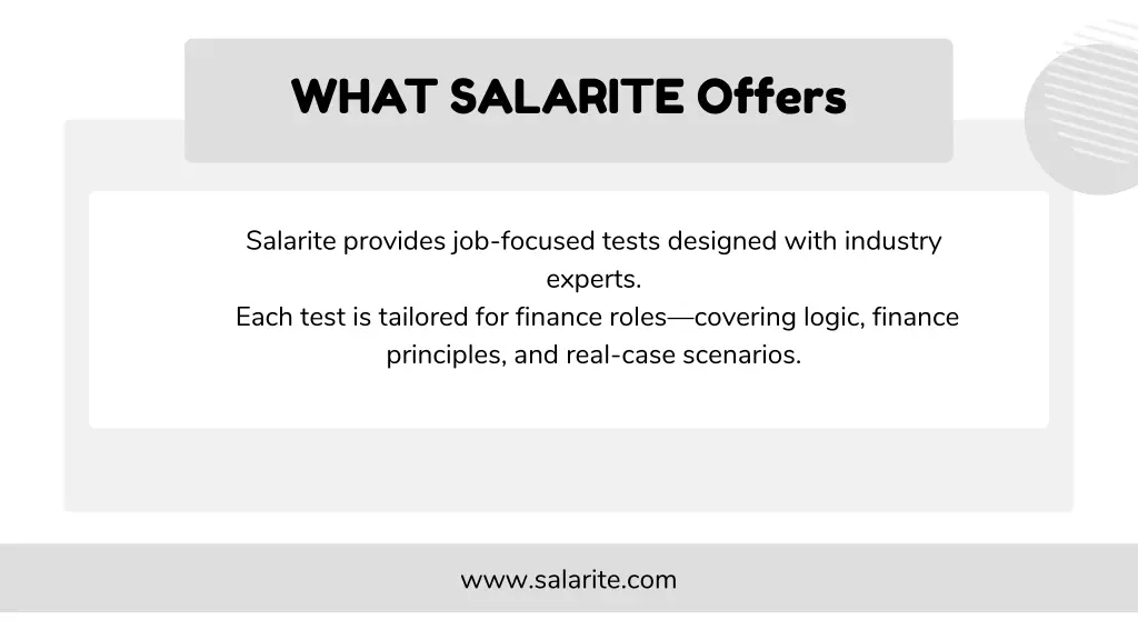 what salarite offers