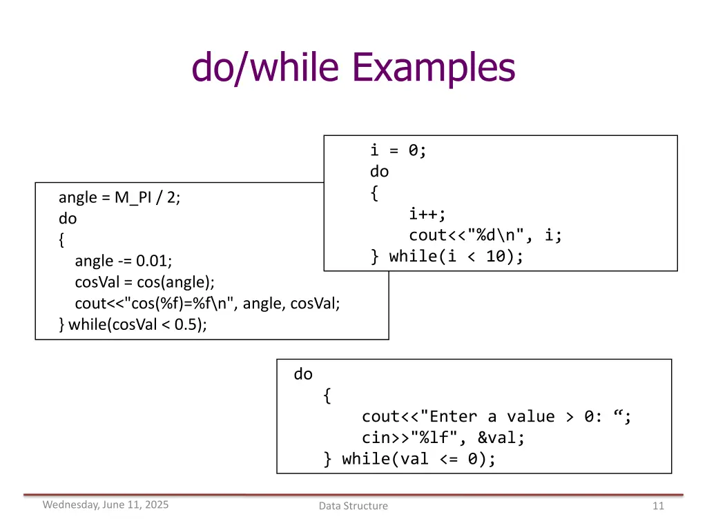 do while examples