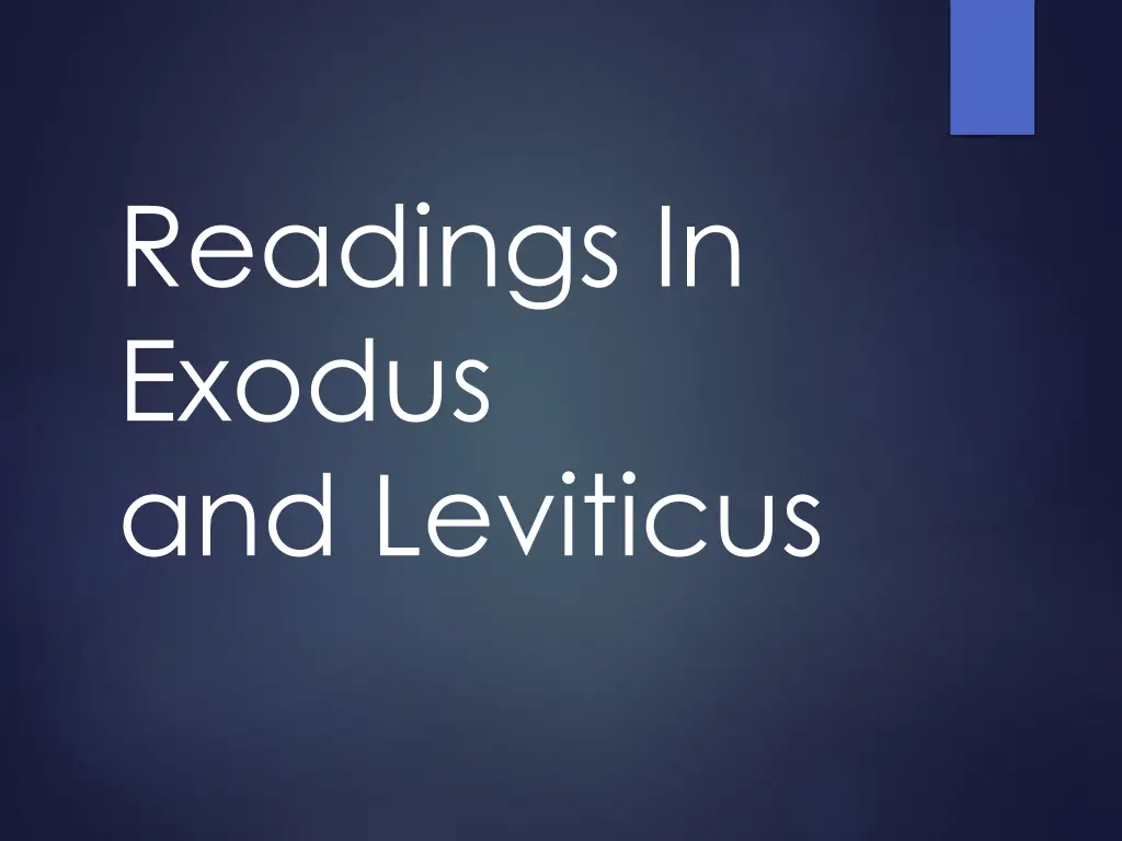 readings in exodus and leviticus