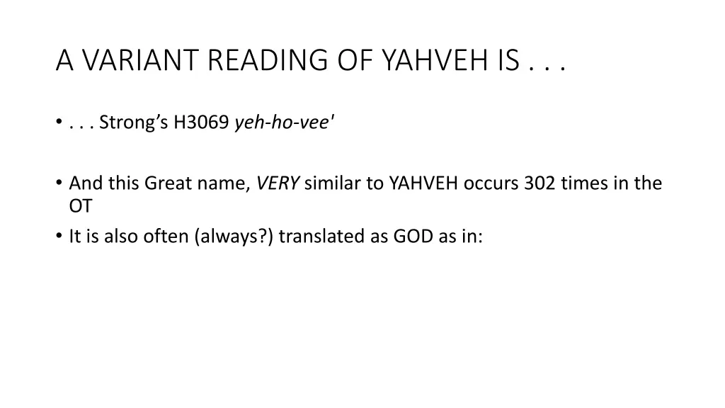 a variant reading of yahveh is