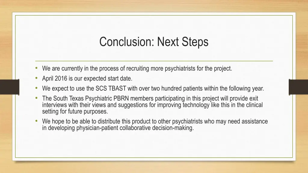 conclusion next steps