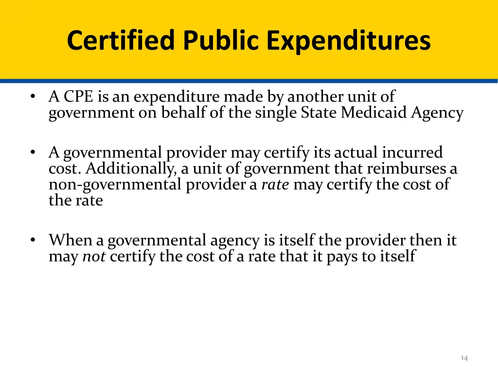 certified public expenditures