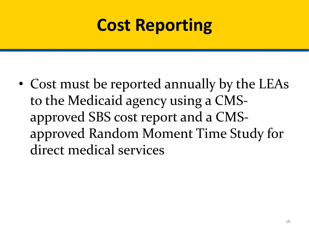 cost reporting