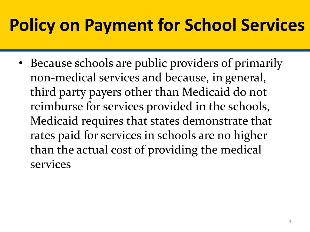 policy on payment for school services