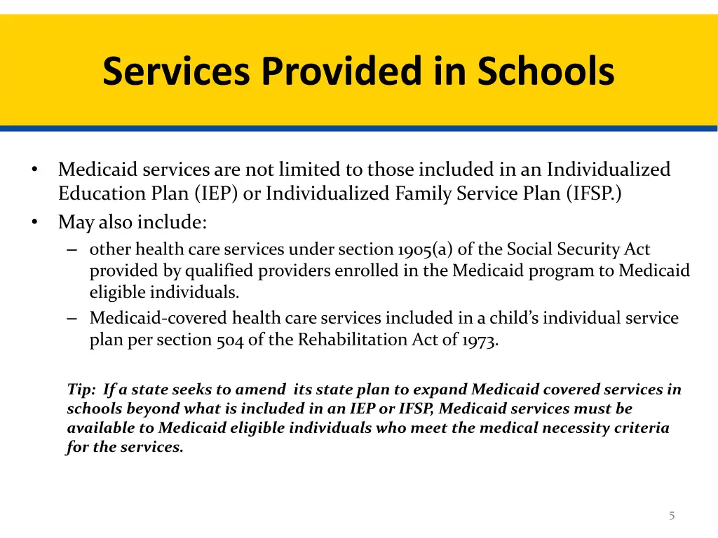 services provided in schools
