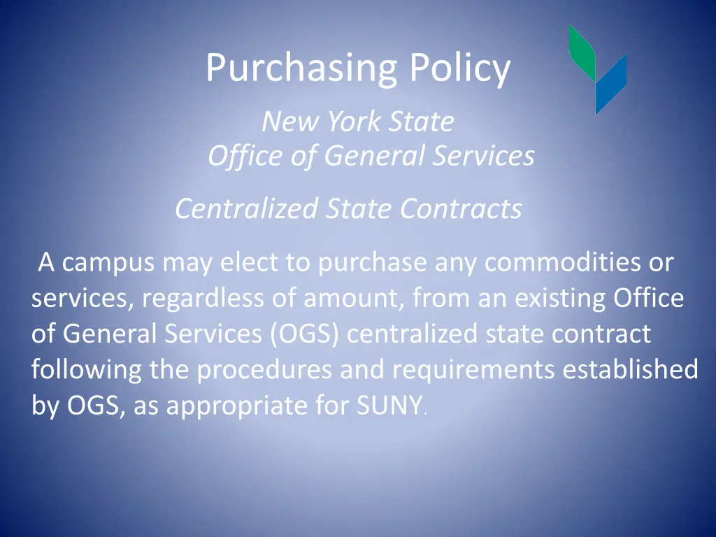 purchasing policy new york state office
