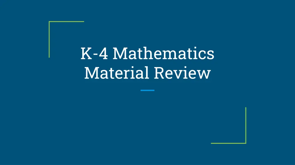 k 4 mathematics material review