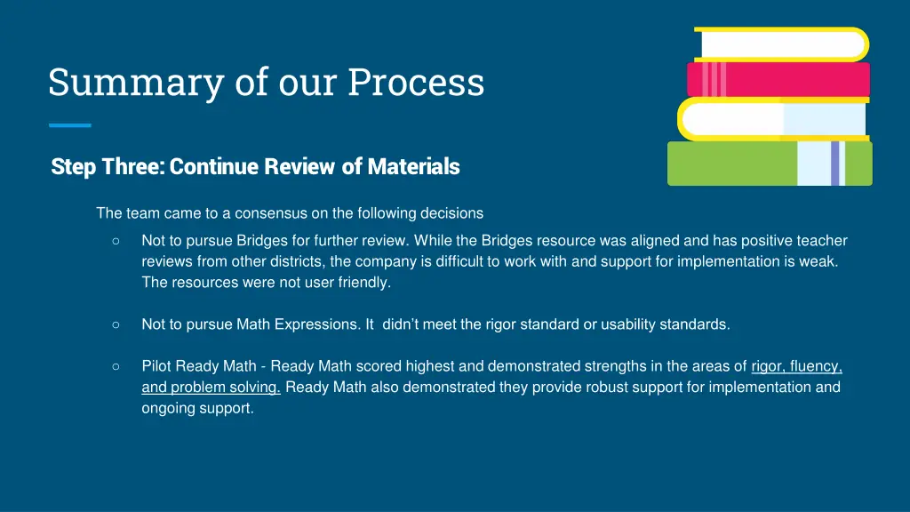 summary of our process 3