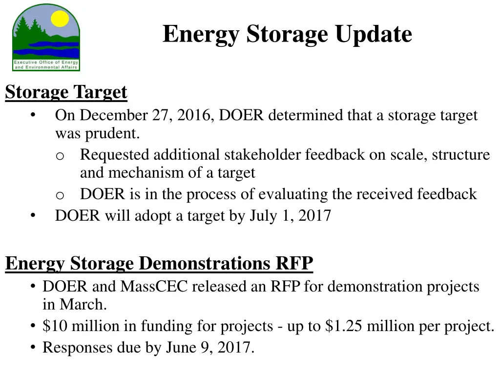 energy storage update