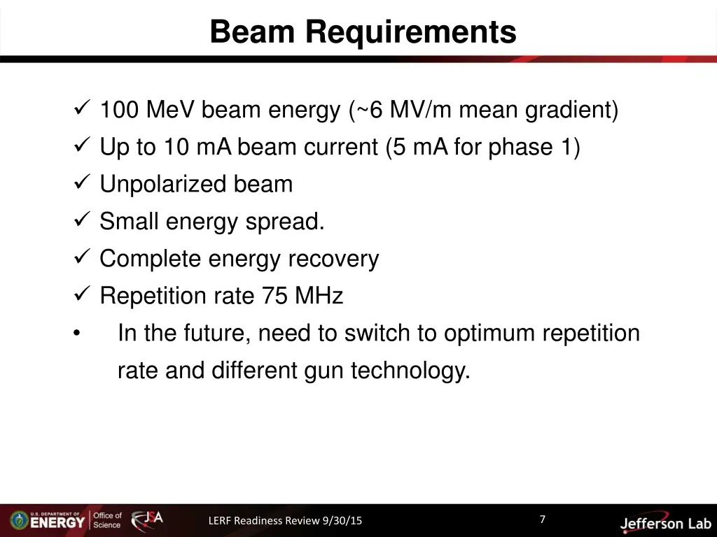 beam requirements