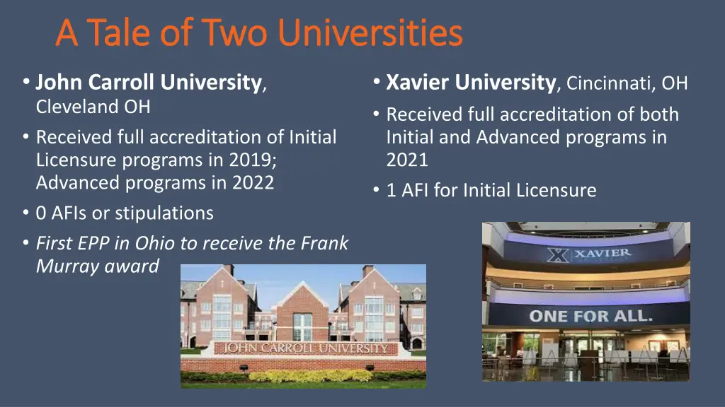 a tale of two universities a tale