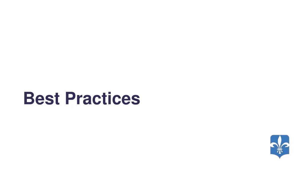 best practices