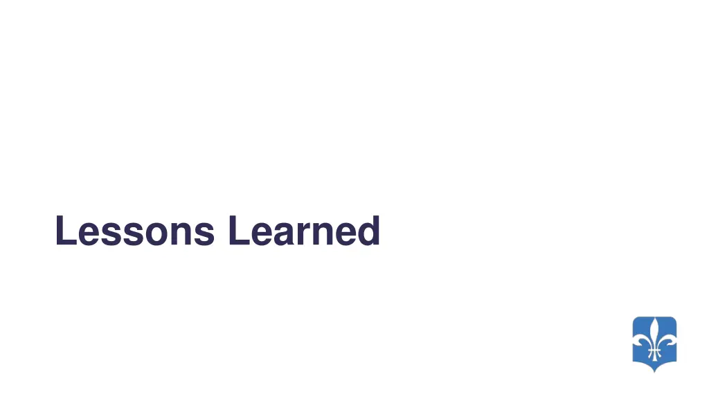 lessons learned