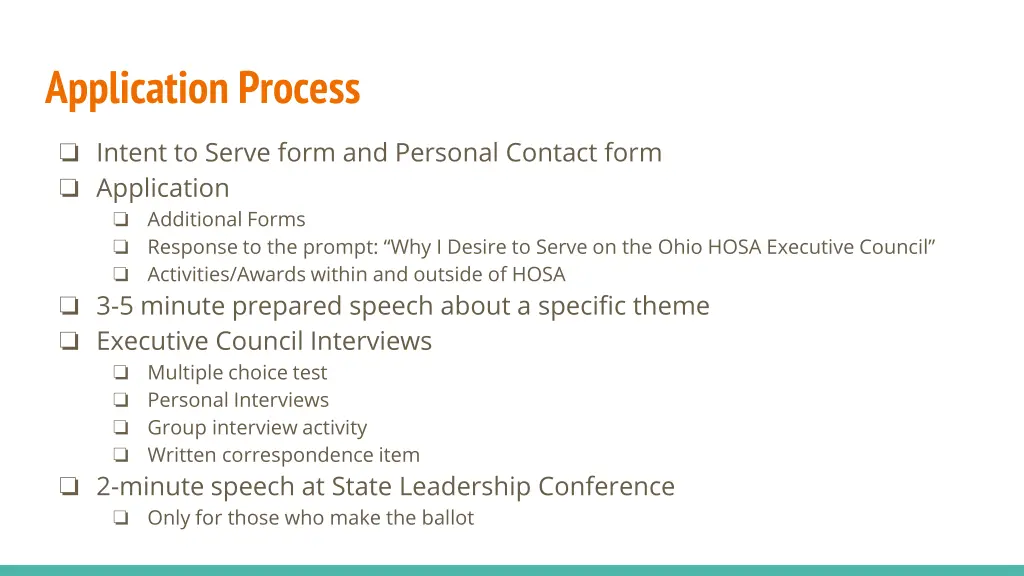 application process