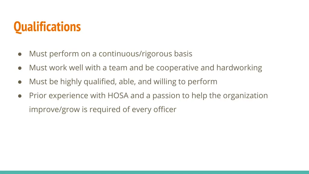 qualifications