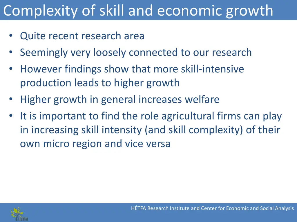 complexity of skill and economic growth