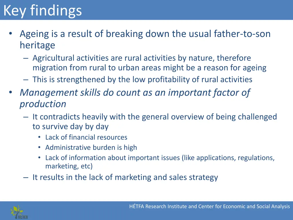 key findings