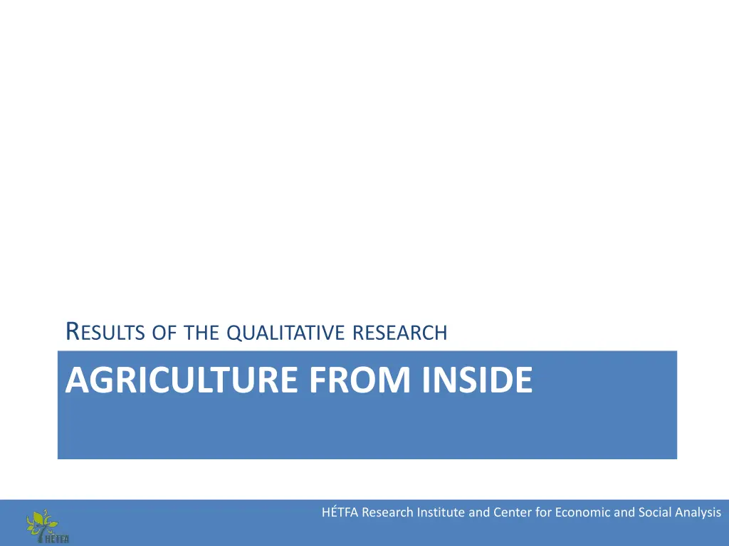 r esults of the qualitative research