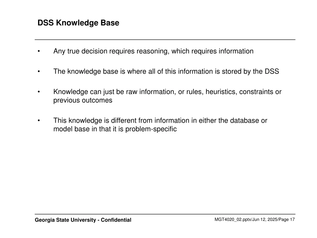 dss knowledge base