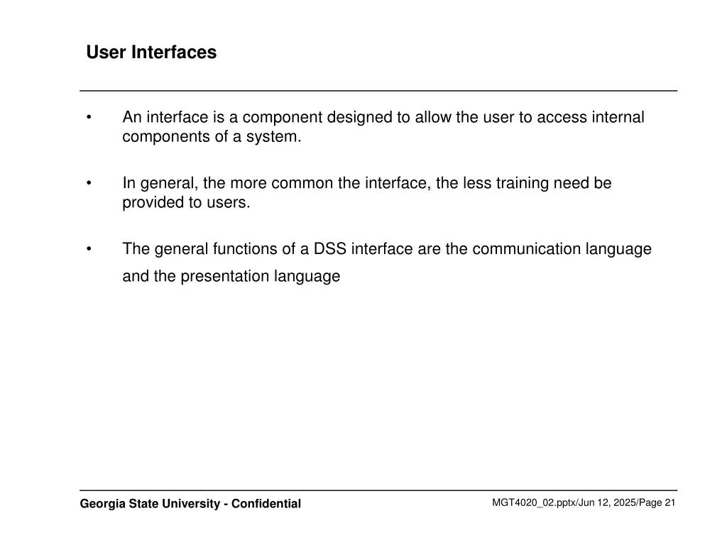 user interfaces