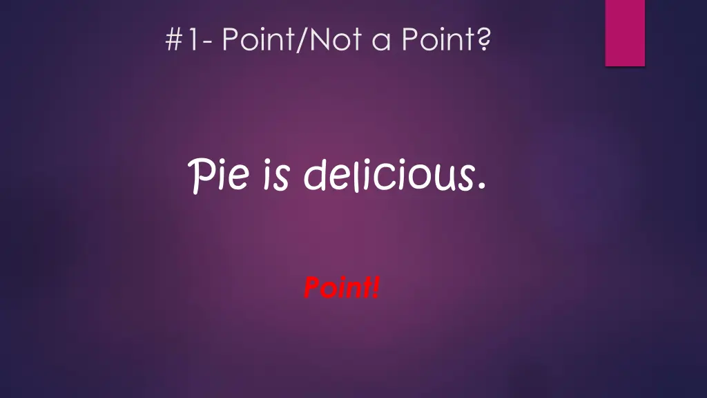 1 point not a point