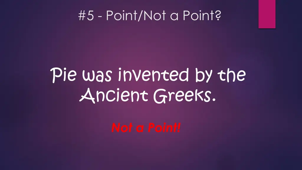 5 point not a point