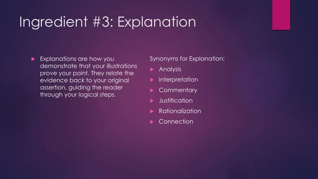 ingredient 3 explanation