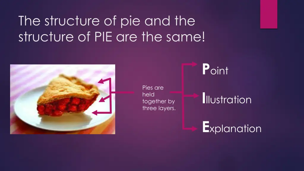 the structure of pie and the structure